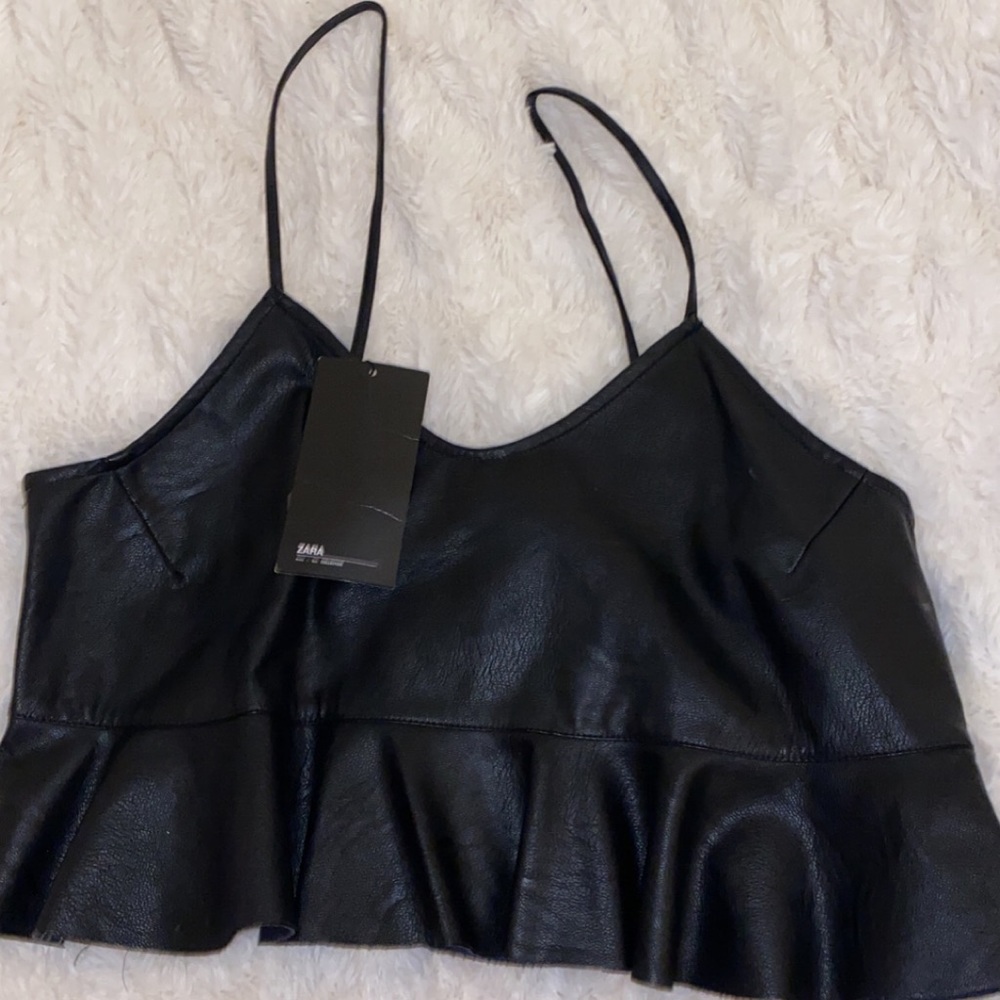 Zara leather crop top